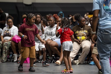 Kids dancing at Kissimmee Juneteenth Festival