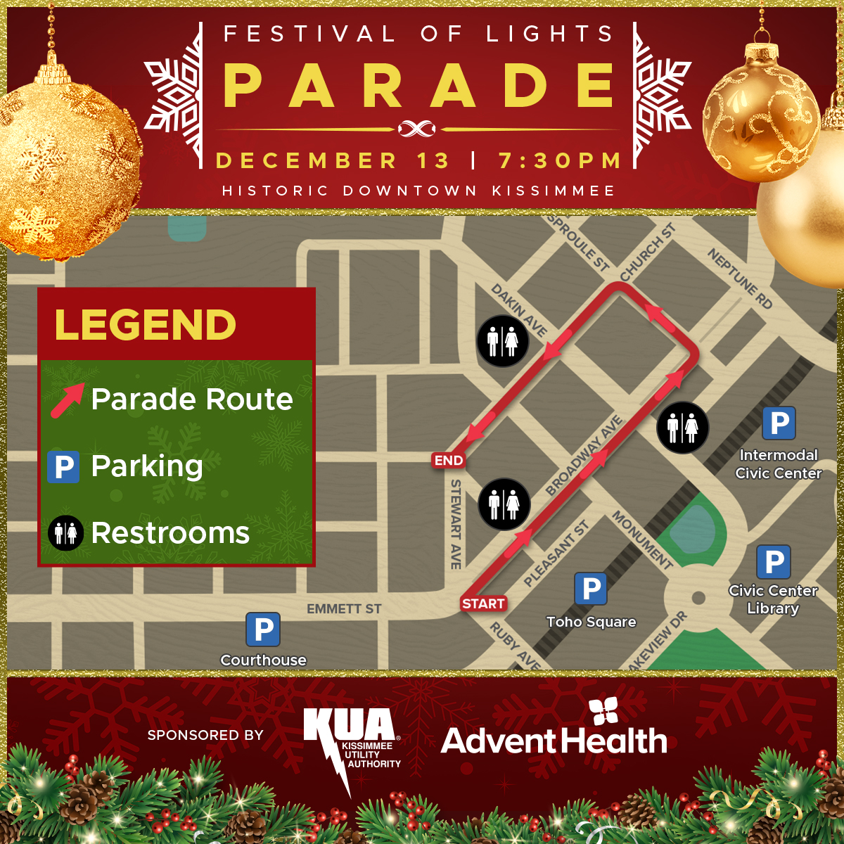 Festival of Lights Parade Route