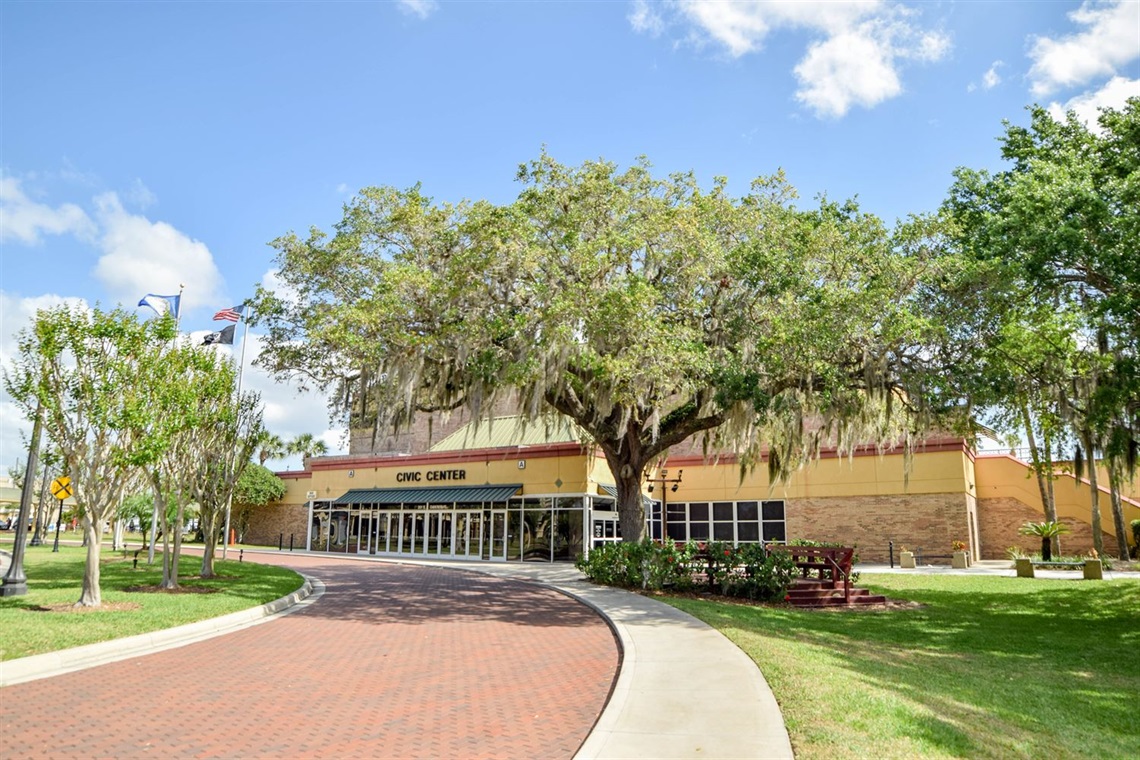 This is a photo of the outside of the Kissimmee Civic Center