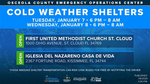 Cold Weasther Shelter Location
